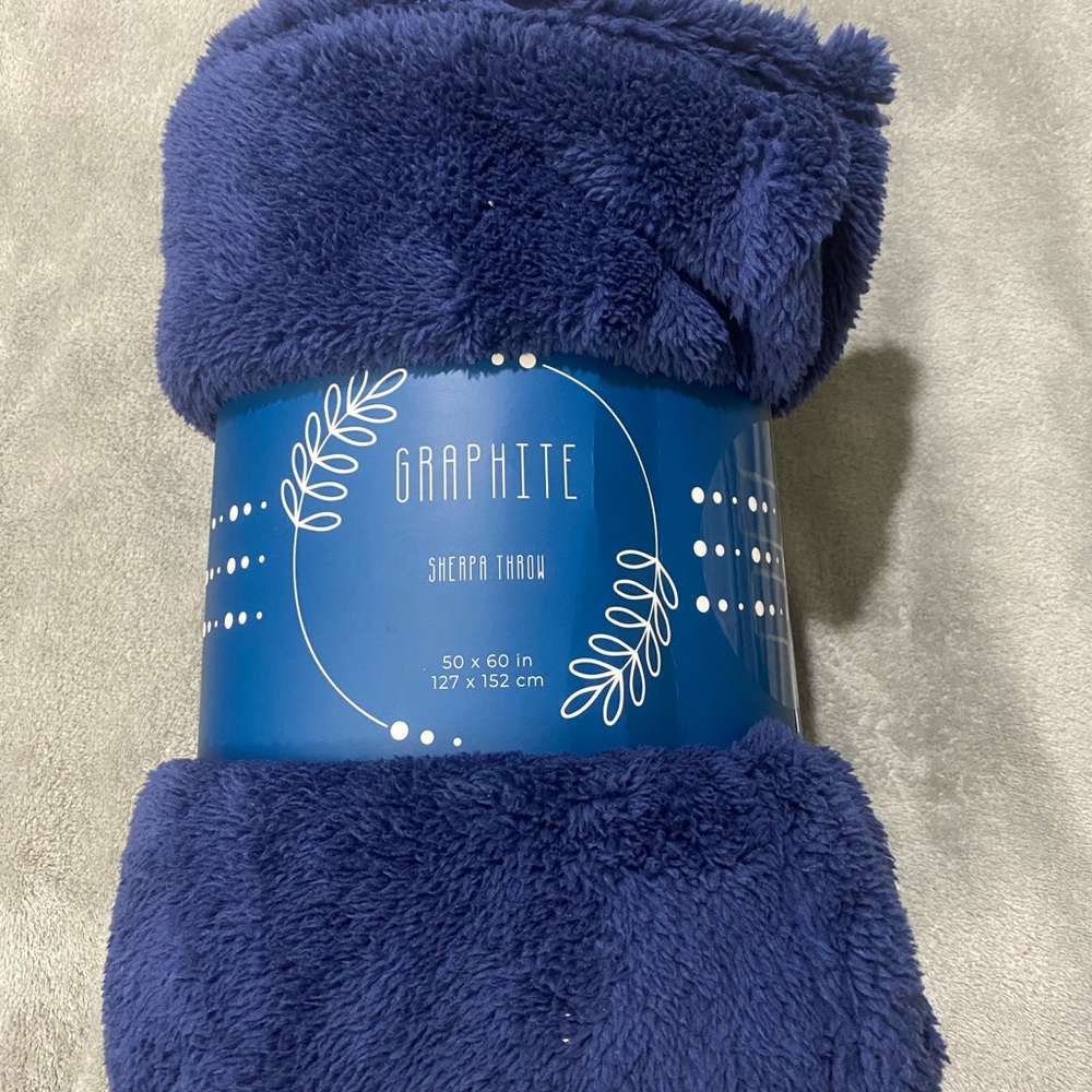 Graphite Blue Super Soft Plush Sherpa Throw 50" x 60"